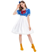 唐老鸭连衣裙万圣节动漫表演服装鸭子角色扮海军风水手学生装