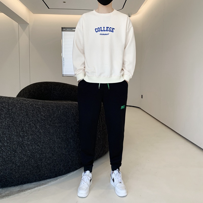 长袖卫衣男秋季2022新款男装宽松休闲春秋运动男士套装秋装衣服潮|ms