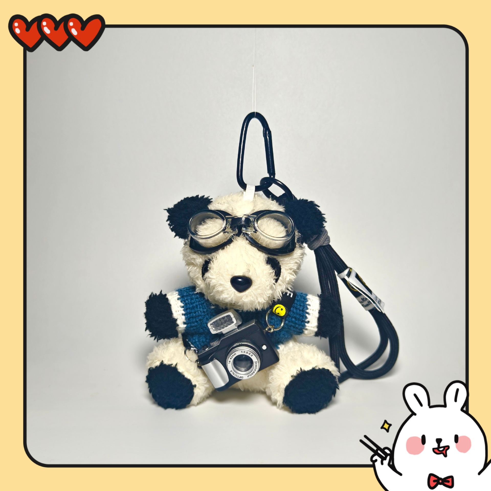 Panda peluche bolsas colgantes llaveros lindos colgantes bolsas colgantes joyas piloto