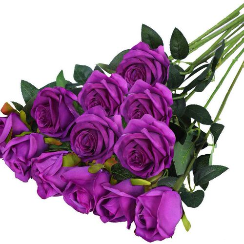 Simulated rose single silk fabric fake flower artificial flower wedding home auditorium decoration bouquet small Paris wholesale