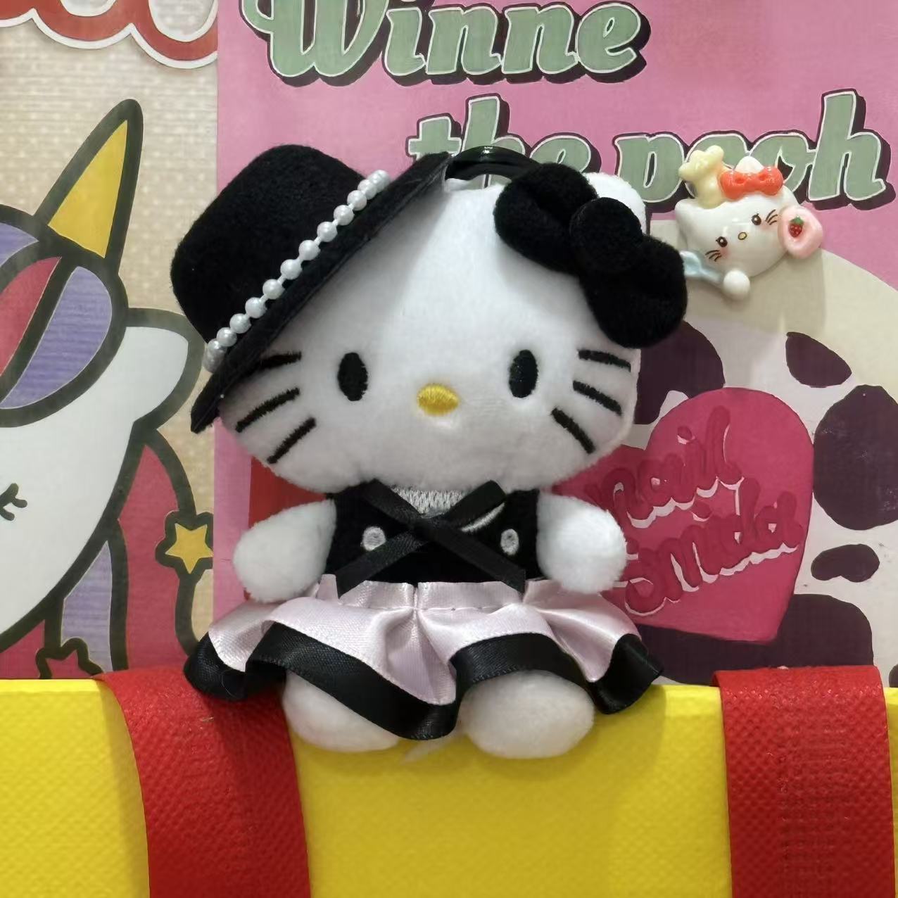 Amor hellokitty muñeca colgante llavero colgante bolsas de regalo bolsas de peluche lindo muñeca colgante lindo