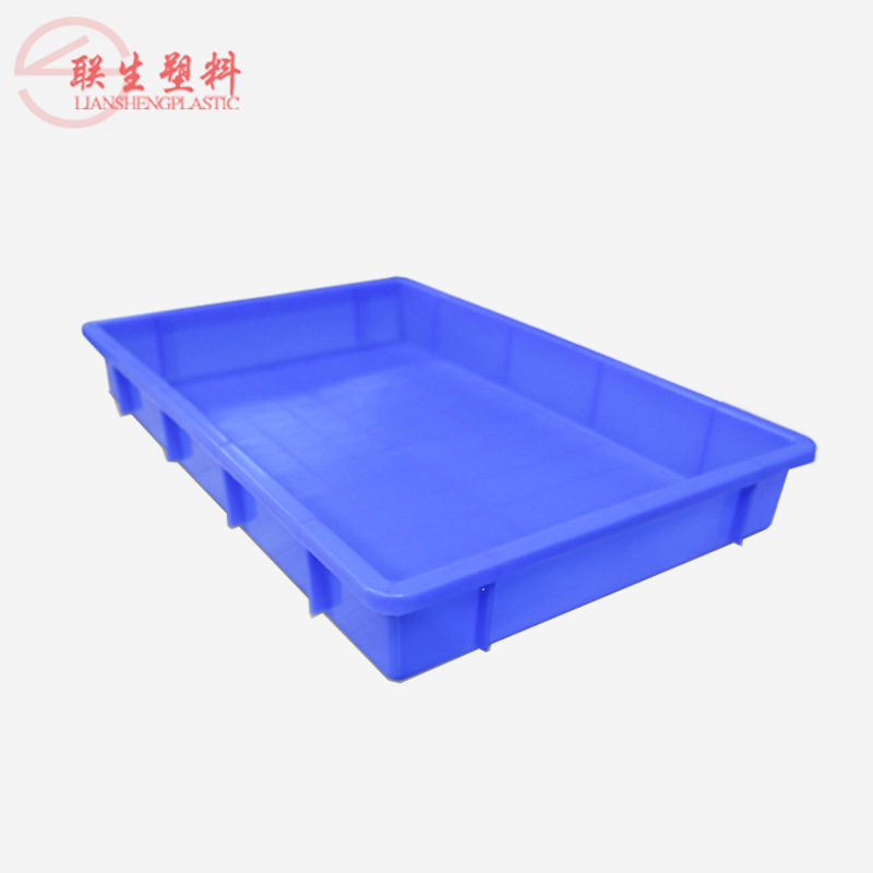 塑料方盘长方形物料盘 堆叠加厚浅边周转箱广东厂家