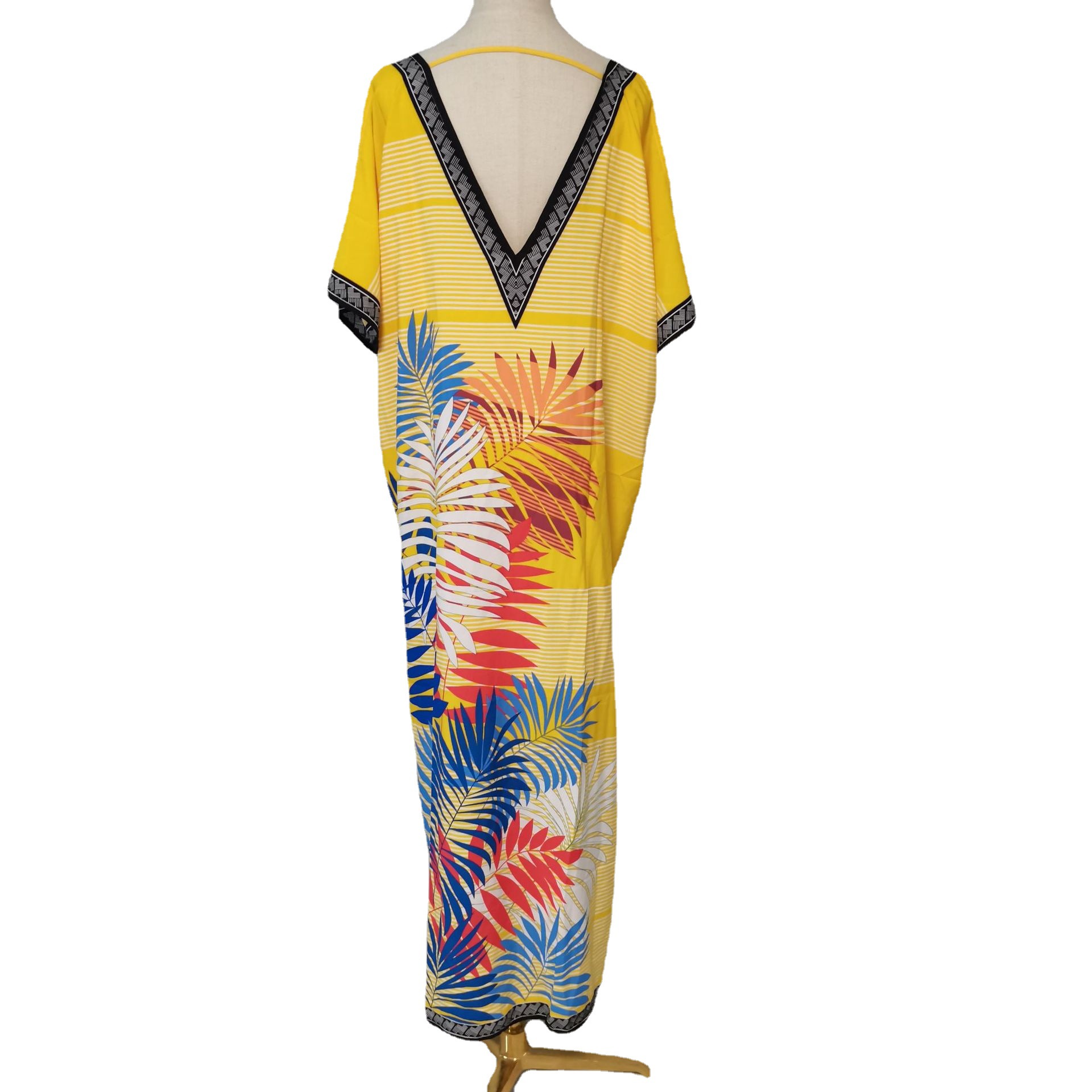 Blusa de playa de cuatro lados estiramiento impreso bata vacaciones playa vestido bikini blusa transfronteriza Amazon 5D120