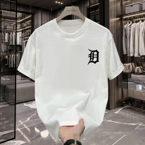 2025 Casual High-End Men's Short-Sleeve T-Shirt Summer Pure Cotton T-Shirt Streetwear Versatile Top T