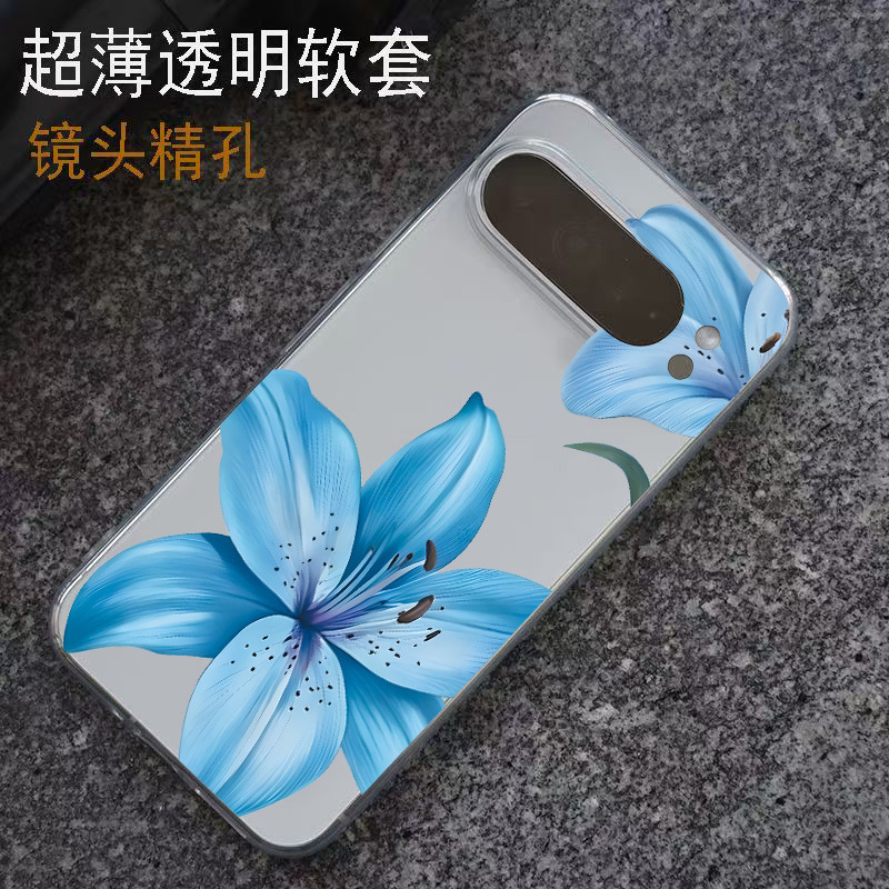 Lily Flower design, compatible with Google Pixel 9/8 Pro/7A, transparent phone case, 6-piece set, simple TPU soft case Lily Flower design, compatible with Google Pixel 9/8 Pro/7A, transparent phone case, 6-piece set, simple TPU soft case
