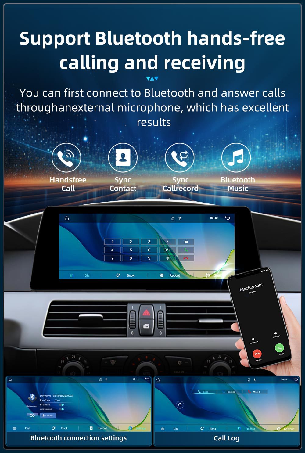 Suitable for BMW 5 Series E60 E61 E63 E64 car central control large screen navigation Carplay player