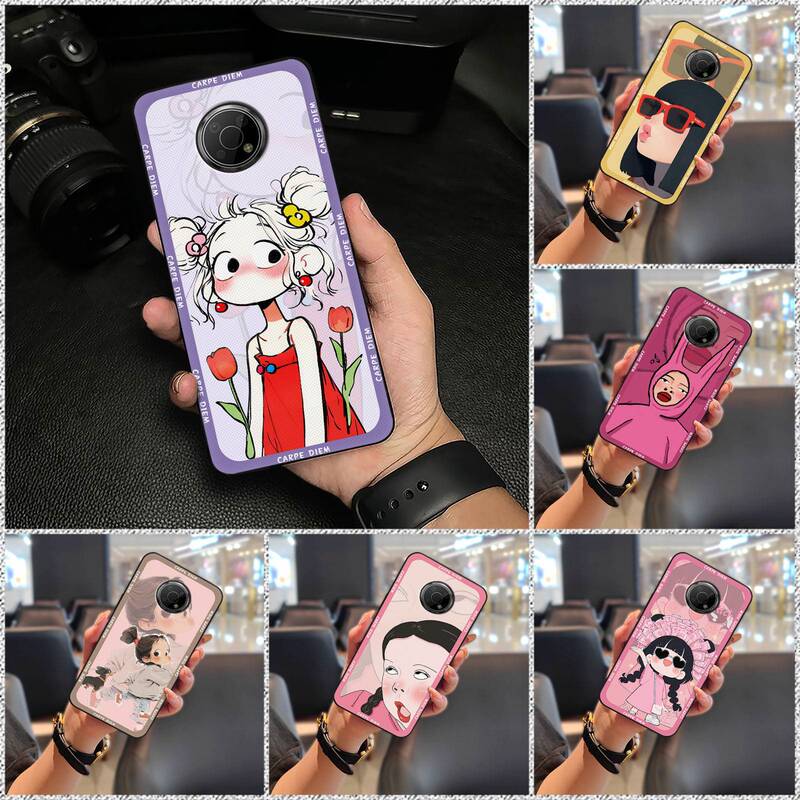 Suitable for Nokia Mobile Phone Cases, Trendy Full-Edge Protection, Couple Digital Soft Cases, Luxurious, Quirky, Personalized Cartoon, Solid Color