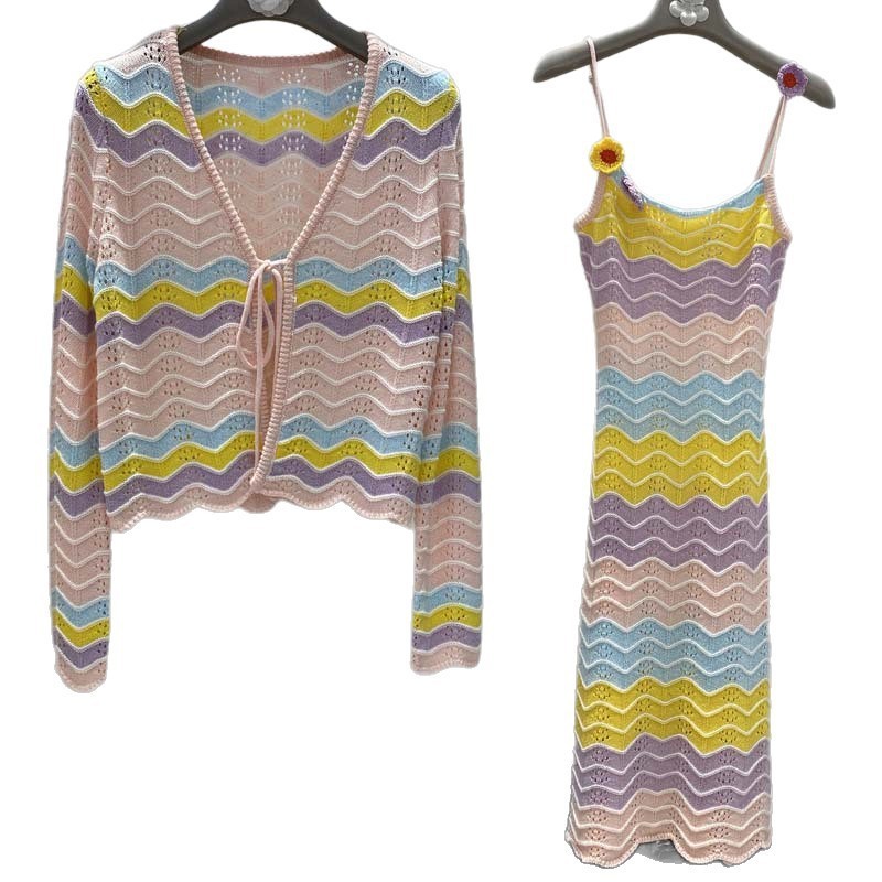 Rainbow sexy slip dress