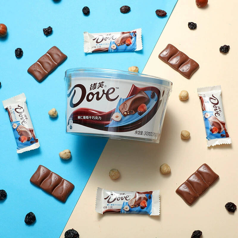Крем из шоколада с фундуком и изюмом Dove 243 г плитка свадебные сладости дорожные перекусы