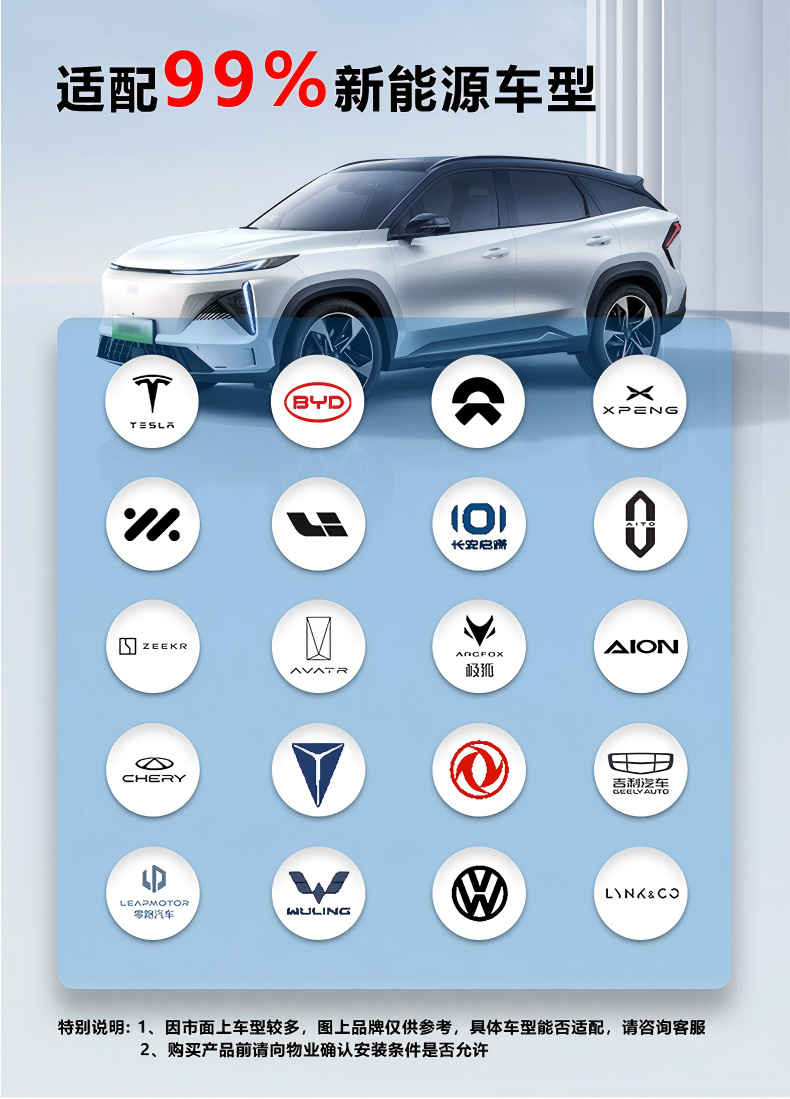 Charging Station for Electric Vehicles with Dual Gun Charging, 14Kw Ac Slow Charging, Suitable for Home and Commercial Use