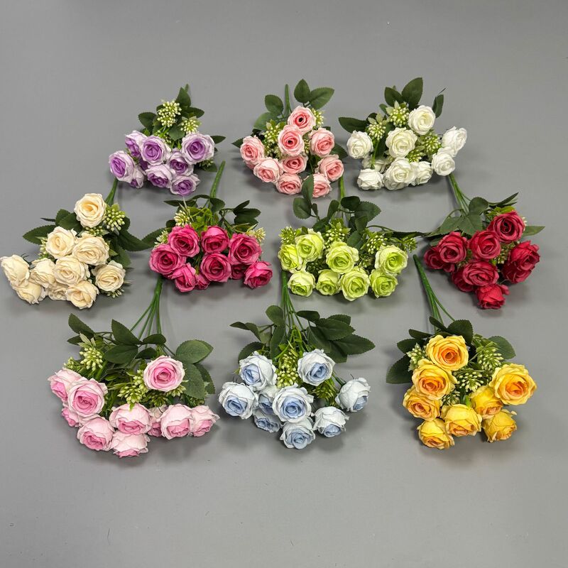 Artificial 10-Head Diamond Rose Bouquet for Home, Hotel, Mall, Outdoor Flower Box Decoration, Flower Arrangement Wholesale