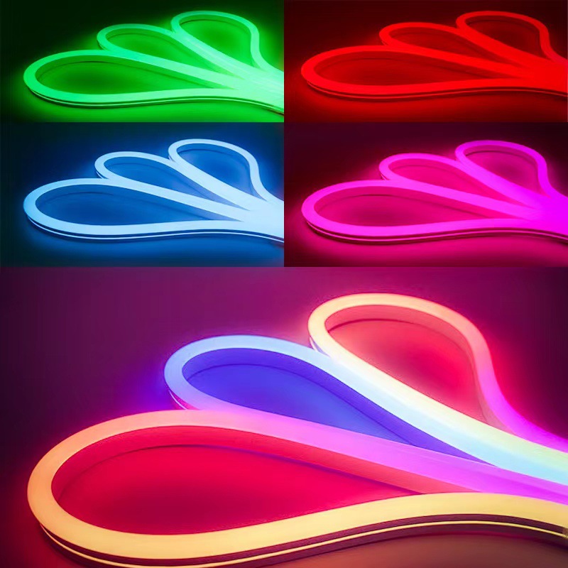 Tira de luz de neón de colores brillante caballo agua corriente Bluetooth música tira de luz al aire libre DIY impermeable tira de luz de silicona flexible