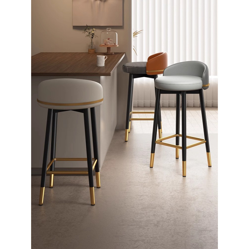 Iron Light Luxury Bar Chair Simple Rotating Bar High Chair Home Front Desk Bar Chair Cashier High Stool