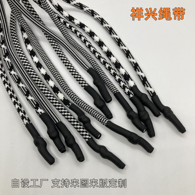 个性卫衣帽绳运动裤绳裤腰带抽绳热缩管绳头4mm涤纶包芯圆绳挂绳