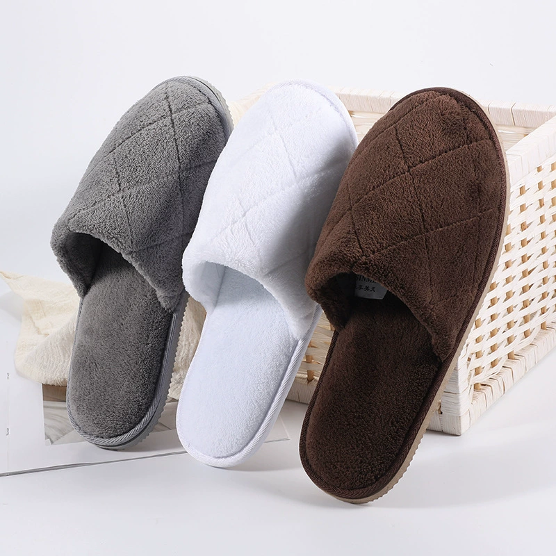 Одноразовые тапочки для гостиниц Beauty Club моющиеся переносные утолщенные многоцветные коралловые бархатные Тапочки с гофрированным дном