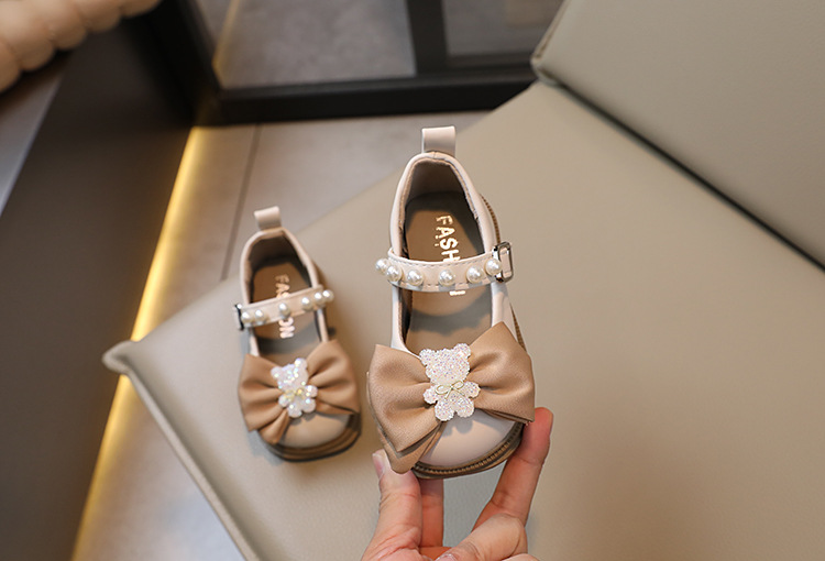 Kindermode Single 2023 Frühlings- und Herbstsaison Neue kleine Schleife Leder modische Mädchen Prinzessin Schuhe Trend_voghion.com