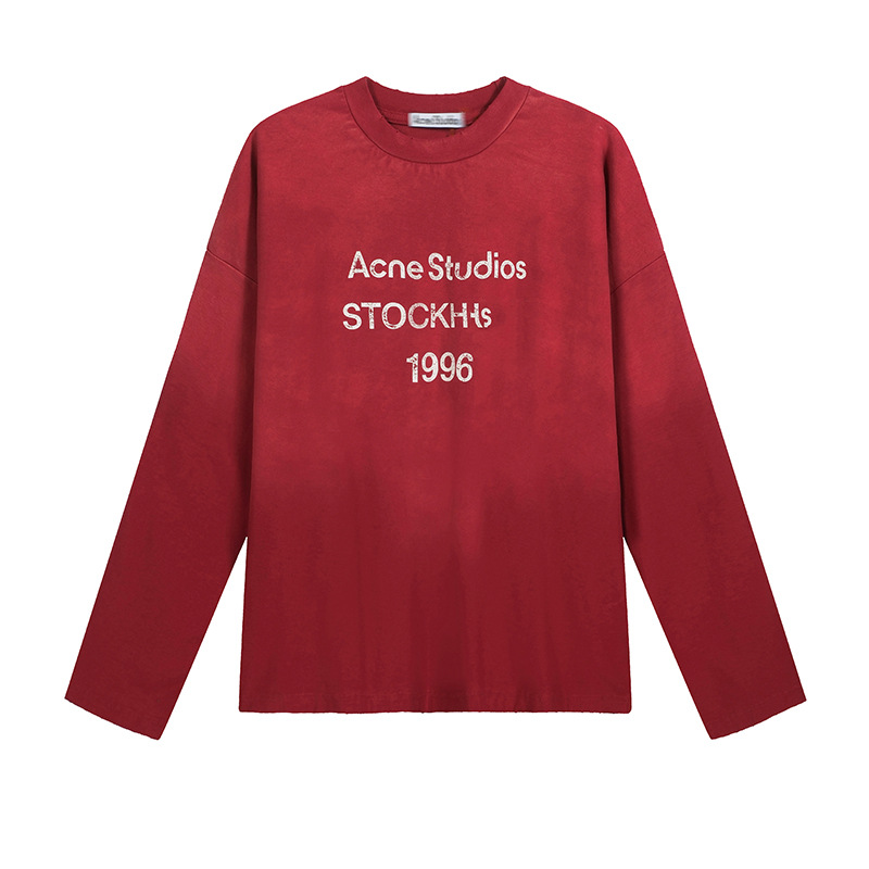 潮牌AC1996水洗いして古いアルファベットのプリントをします。