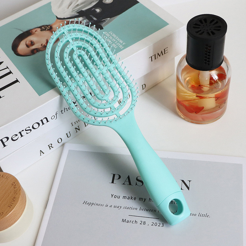家庭用中空ヘアコーム、高見えガールヘアコーム、ふわふわマッサージリブ、大きなカーブコーム|undefined