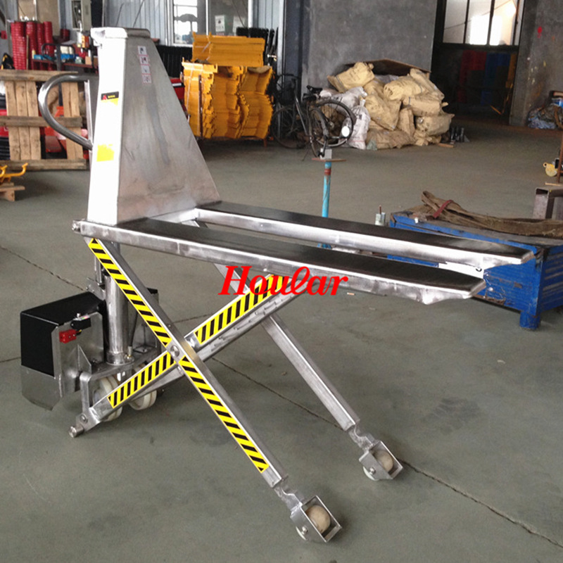 不锈钢剪式液压搬运车 1吨电动剪式液压升车 304不锈钢剪式叉车