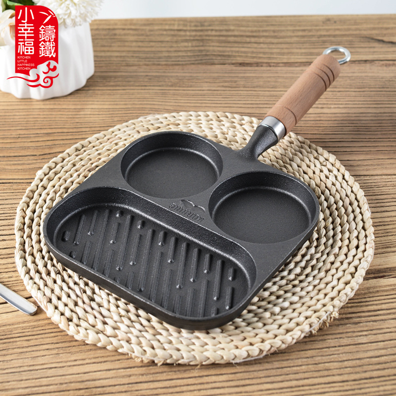 Pequeña felicidad tres en uno desayuno tortilla pan sin recubrimiento puro hierro fundido pan saludable durable hogar