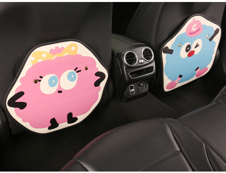Small bacteria ladies cute cartoon chair back anti-kick cushion car seat chair back anti-fouling cushion back suspension type