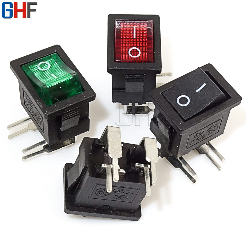 船型开关 21*15 KCD1-104 弯脚 6A 10A 250V 铜脚4脚2档 电源开关