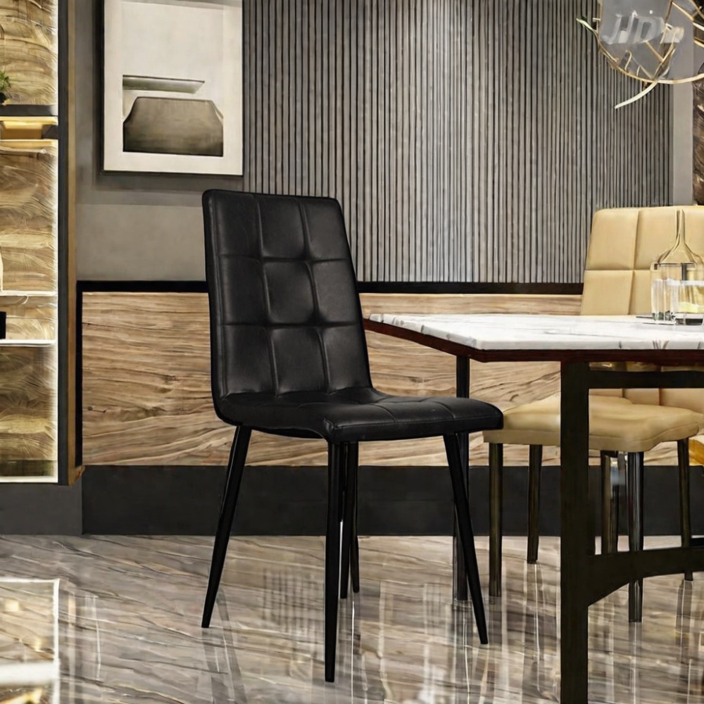 Mesa de comedor nórdica transfronteriza, taburetes de lujo ligero, sillas de cuero de alta calidad, sillas de comedor modernas