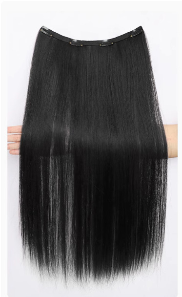 女性用千鳥ウィッグ、ワンピースヘアピース、ふわふわ増毛、目に見えないシームレスな模擬ロングストレートヘア、超軽量かつ薄いヘアピース|undefined