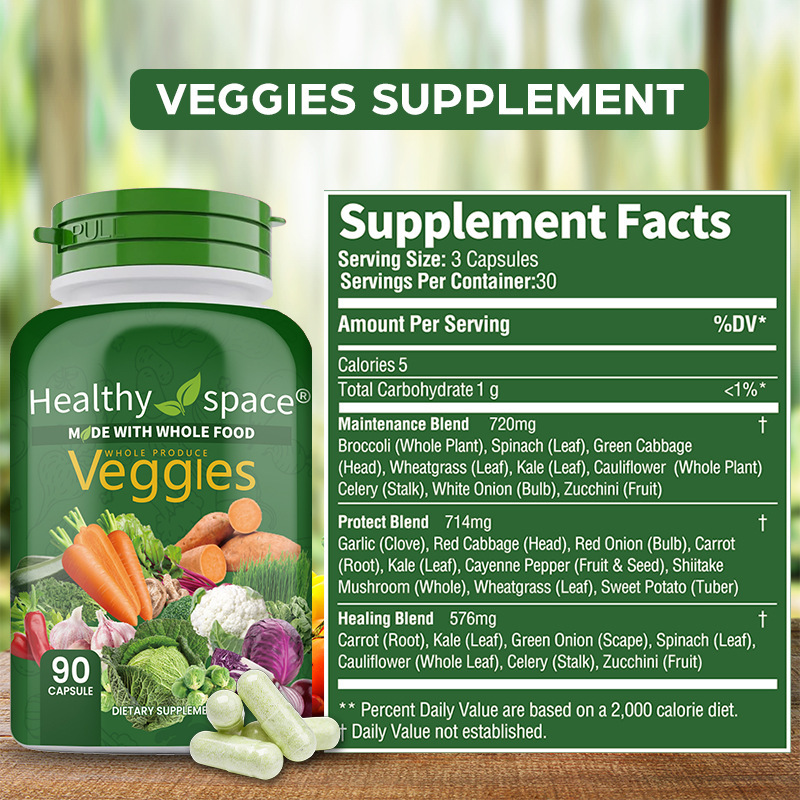 跨境蔬菜水果胶囊套装supplements纤维素capsules膳食补充剂现货|undefined