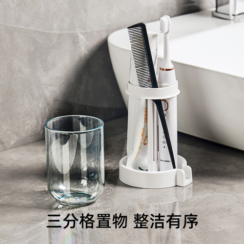 New toothbrush holder with dust cover, toothbrush cup stand, water drainage, guide placement, multi-functional home toothbrush holder