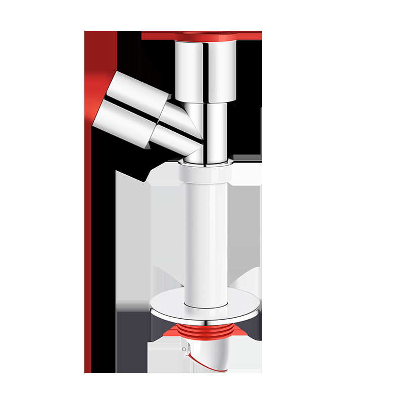 Washing machine sewer pipe raised and lengthened three-way floor drain joint drainage channel odor-proof water overflow three-head water separator