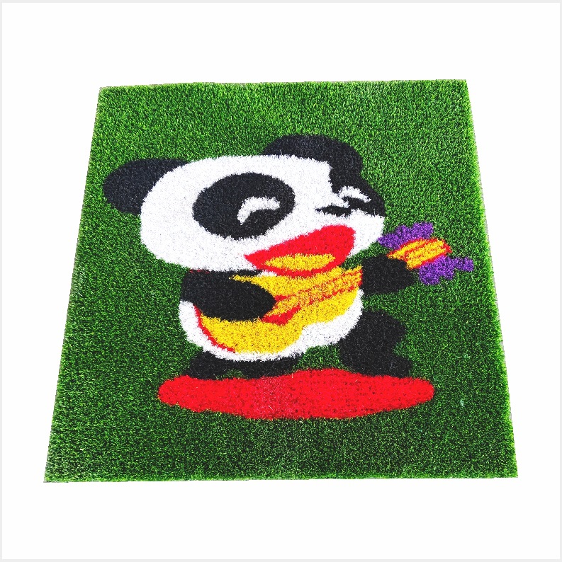 Césped artificial jardín de infantes al aire libre alfombra patrón de dibujos animados personalizado gimnasio escala artificial césped falso