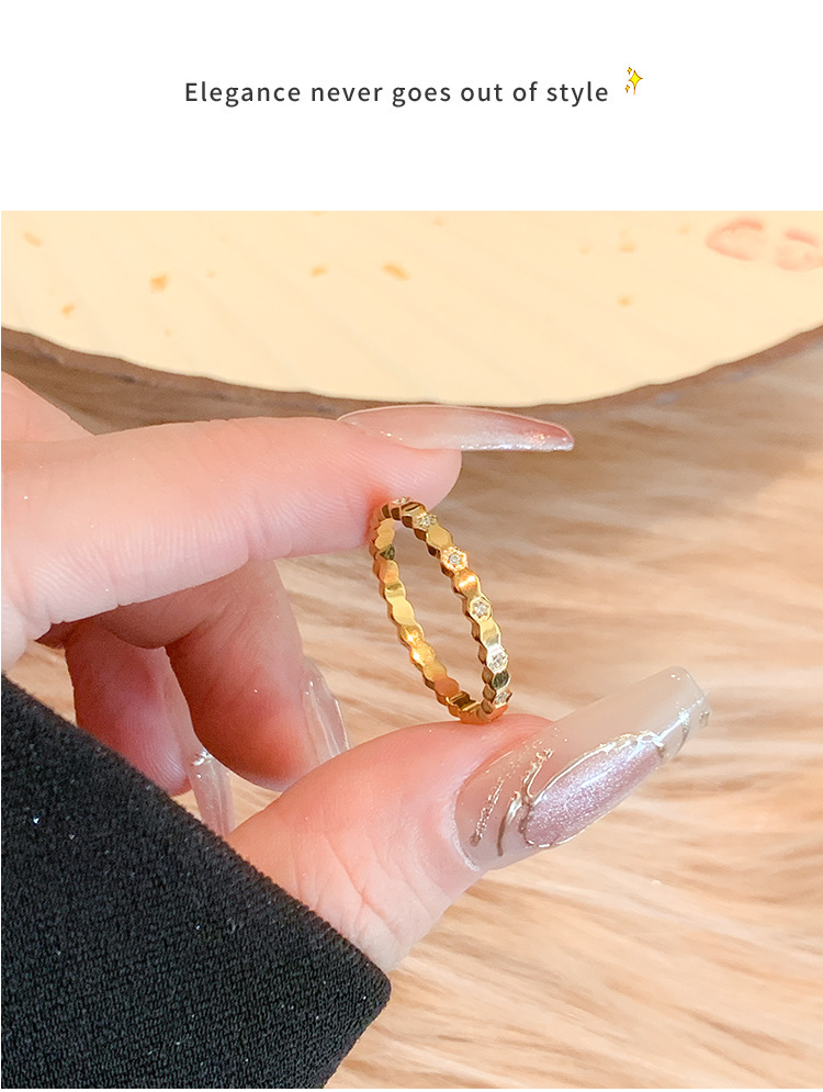 Wabenmuster Diamant Ring Aus Edelstahl Für Damen Mit Zirkon_voghion.com
