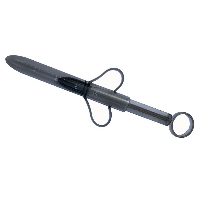 Lube Applicator Syringe, ABS Body with Silicone Tip, Black Adult Toy Accessory — detail image 12
