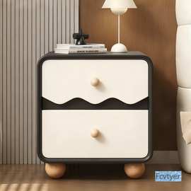 新款全实木斗柜奶油风梳妆台一体床头柜客厅卧室床尾收纳储物柜子