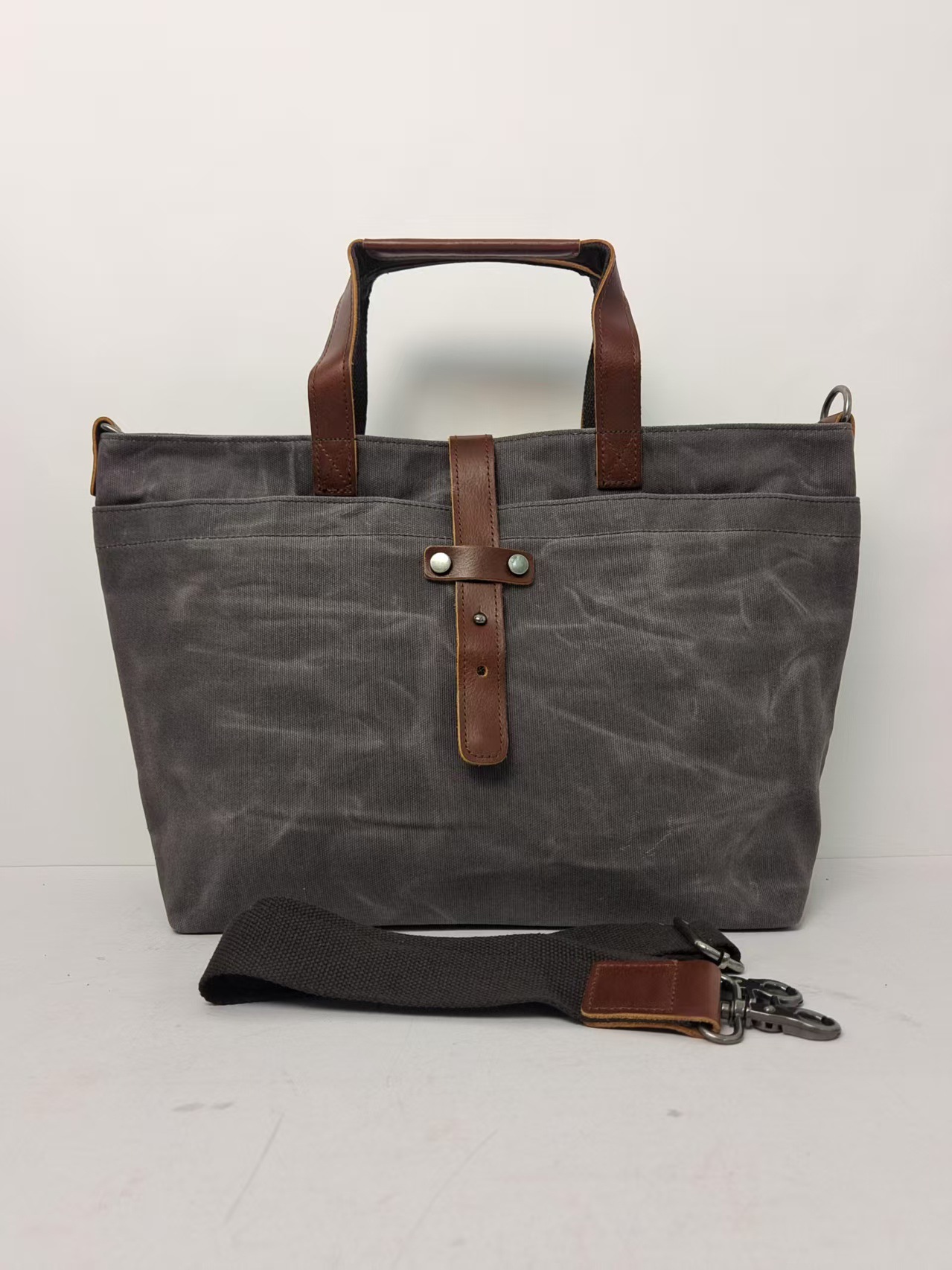 Bolsa de lienzo de cera coreana para hombres y mujeres bolso de mano simple bolso de hombro horizontal plegable bolso de mano retrógrado