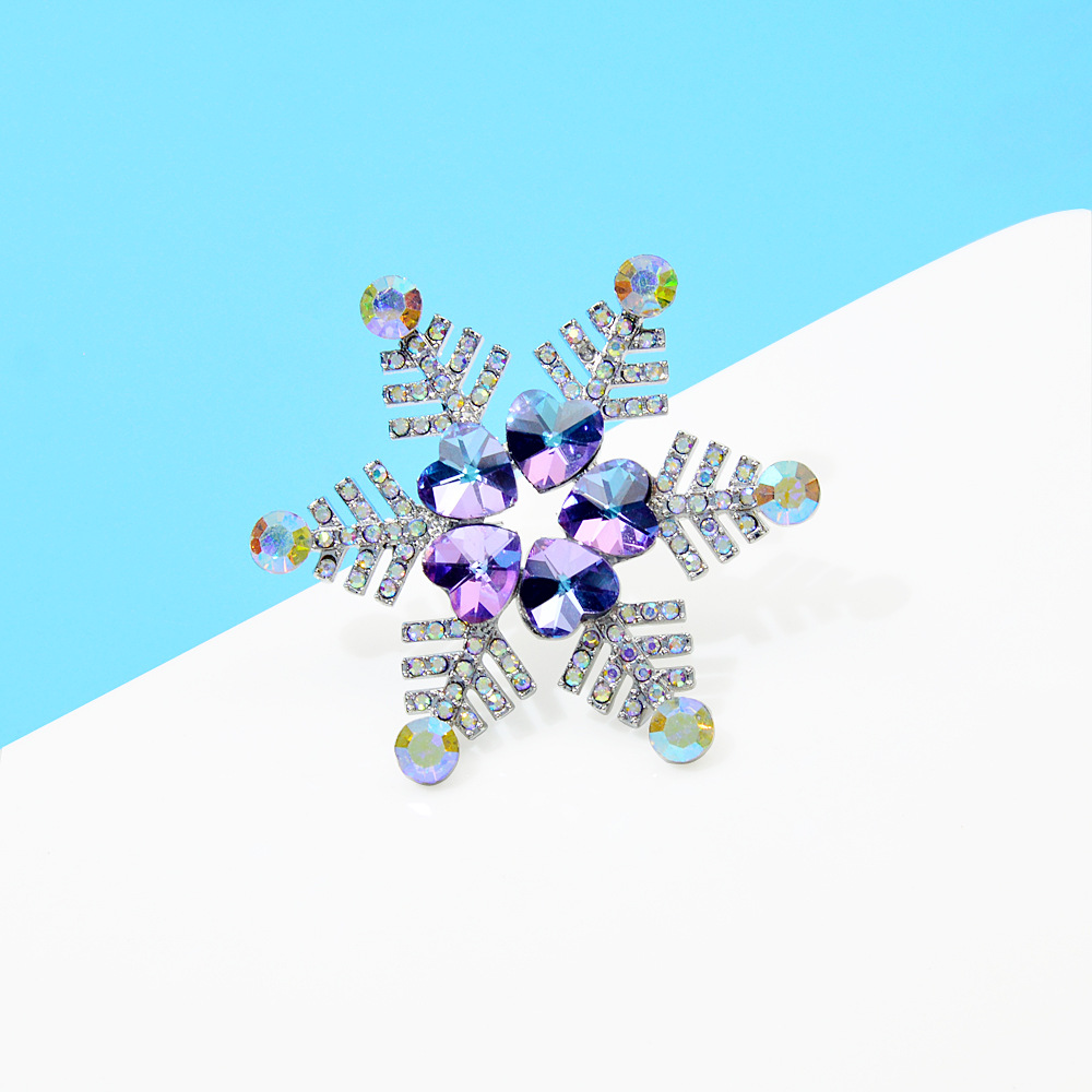 Elegant Snowflake Metal Inlay Rhinestones Unisex Brooches display picture 2