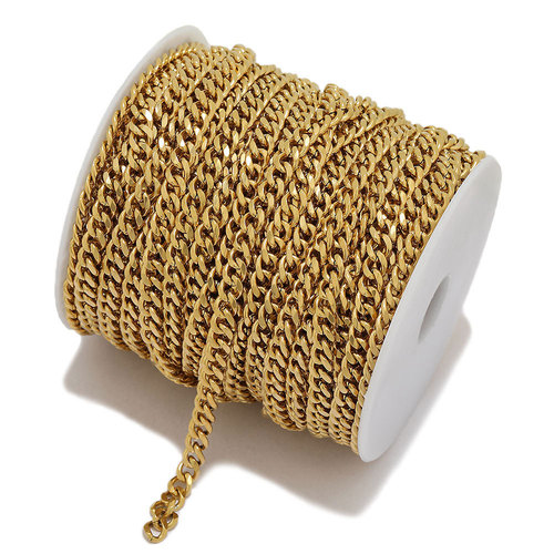 6mm wide stainless steel hexagonal cuban link chain 1.6mm wire diameter Feagaro NK chain DIY necklace bracelet accessory