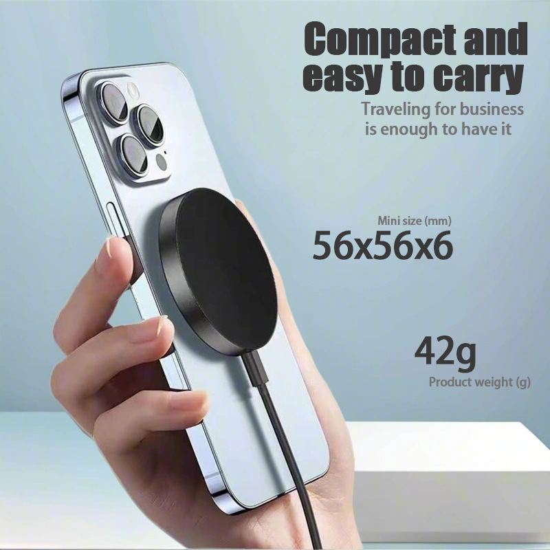 Nuevo cable de datos PD transparente magsafe magnético inalámbrico placa de carga móvil cargador inalámbrico comercio exterior al por mayor