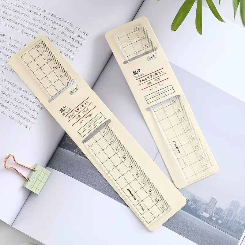 创意塑料透明直尺15/20cm透明尺子绘图测量学生文具刻度尺卡尺