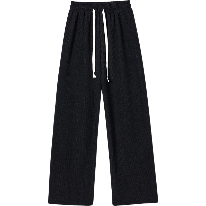 Corduroy Wide-leg Pants Women's Autumn and Winter High Waist European Cotton Velvet Loose Slimming Vertical Fleece-lined Casual Straight Pants
