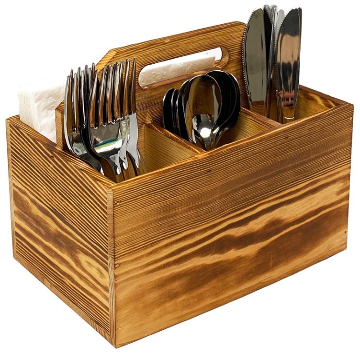 Solid Wood Cutlery Storage Box For Picnic And Kitchen Organiser_voghion.com