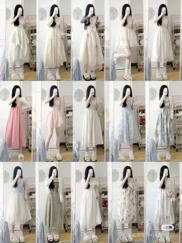 2025 夏の新 13 行女性のインターネット有名人の甘いスタイルのスカートドレス女性の夏の女の子のスカート卸売|undefined