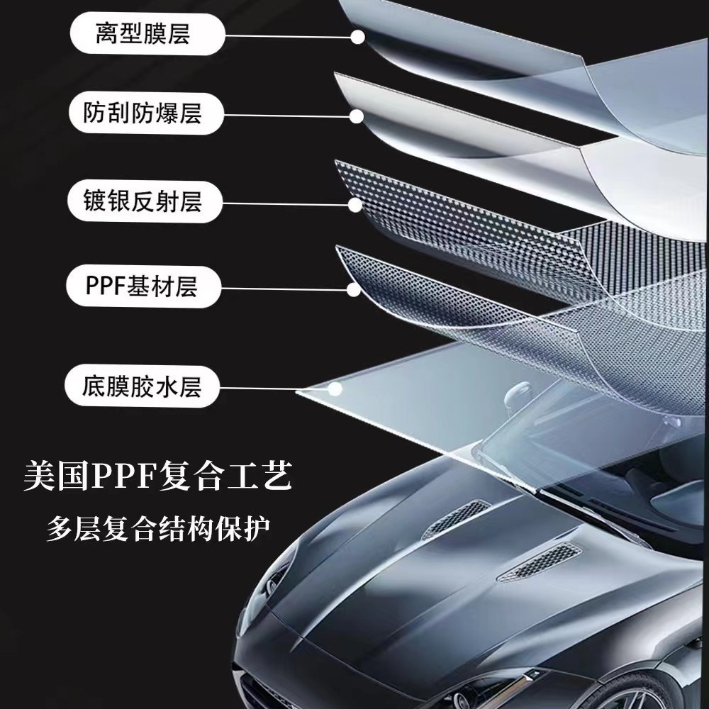 DuPont silver-plated black sunroof ice armor insulation film glass explosion-proof solar film roof sunscreen car film