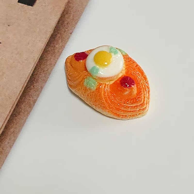 亮面仿真鸡蛋火腿香芋面包食玩 diy手机壳树脂配件手工饰品材料包|undefined