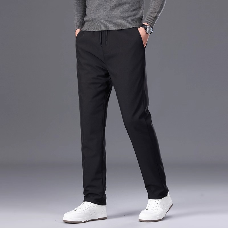 Italian high-end 2026 new winter down trousers for men, 90% white duck down, thickened, casual, windproof, business style.