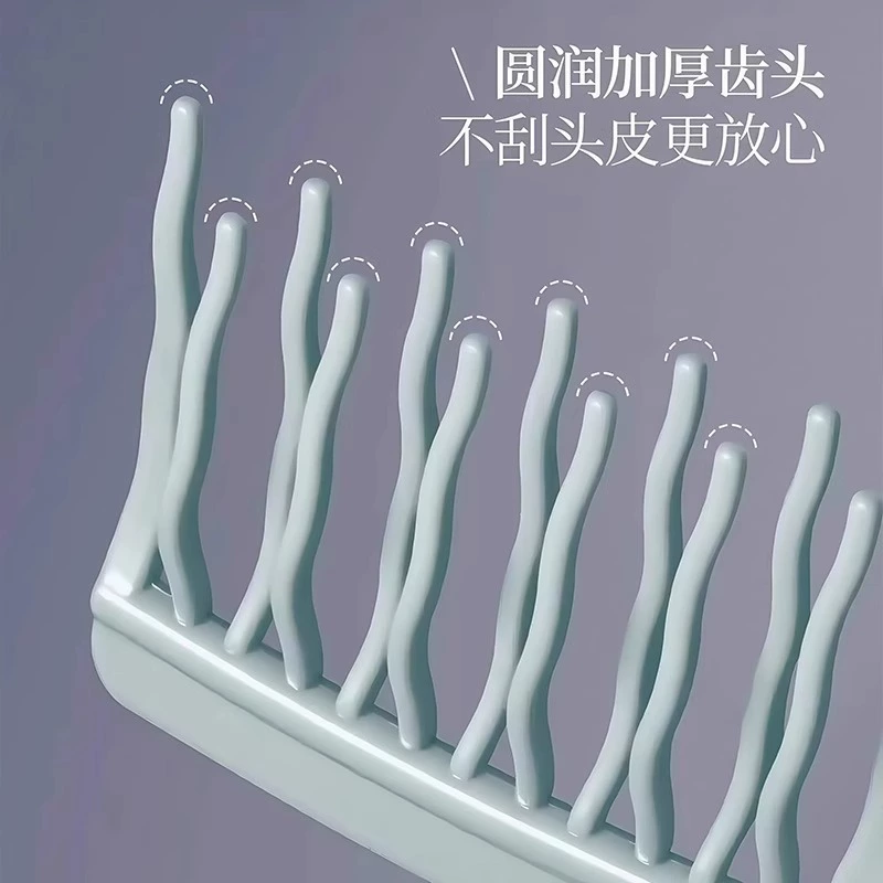 Curly handle for scalp, anti-static massager, adds volume