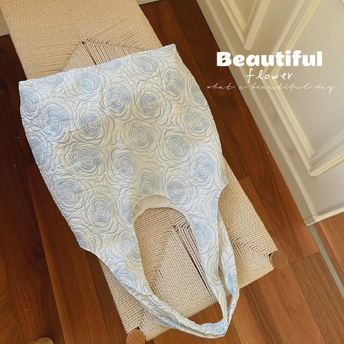 Original embossed new flower canvas bag tote portable yoga bag casual versatile large capacity literary shoulder bag