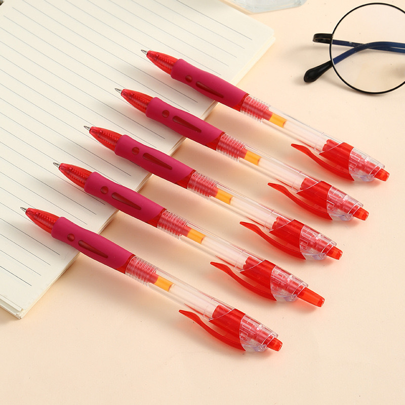 Estudiantes y maestros especiales corrección de tareas bolígrafo rojo tinta continua funda adhesiva suave de alto valor visual de secado rápido bolígrafo neutro image 3