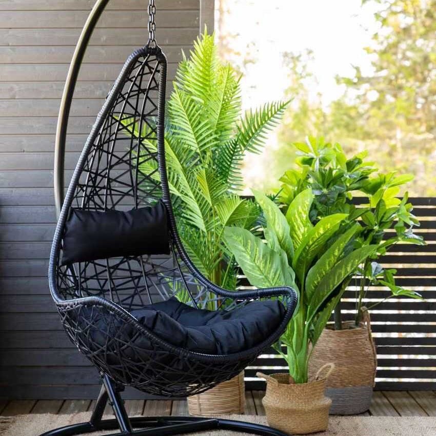 Silla Mecedora Colgante Doble con Estructura Metálica, Móvil y Reclinable, para Parque y Balcón image 11